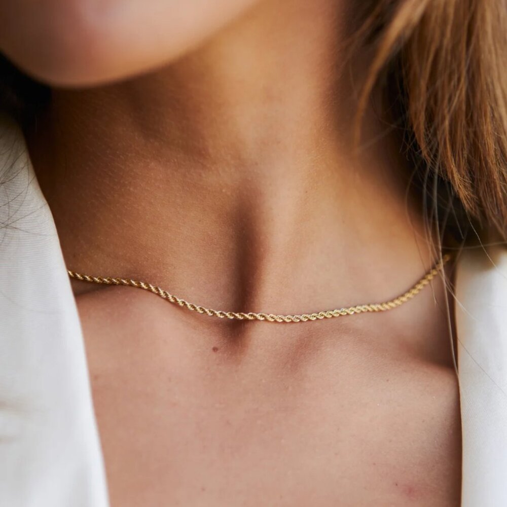 Atolea Rope Chain Necklace - Waterproof sweatproof tarnish free